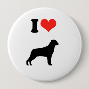I Love Rotweiler 10 Cm Round Badge