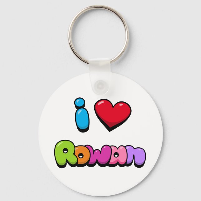 I Love Rowan Key Ring (Back)