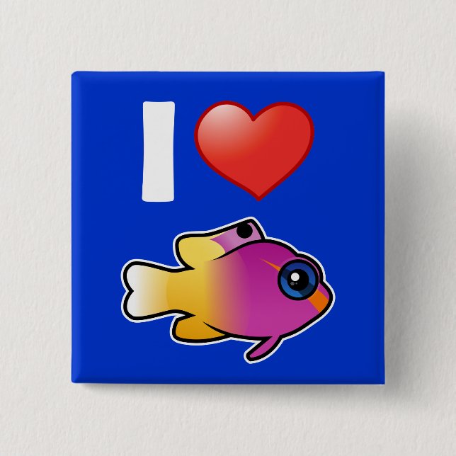 I Love Royal Gramma 15 Cm Square Badge (Front)