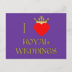 I Love Royal Weddings T-shirts, Mugs, Gifts Postcard