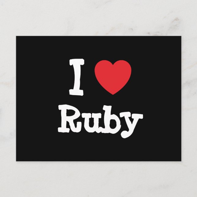 I love Ruby heart T-Shirt Postcard (Front)