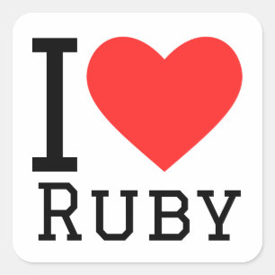 I love Ruby  Square Sticker