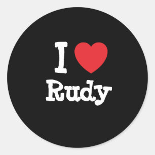 I love Rudy heart custom personalised Classic Round Sticker