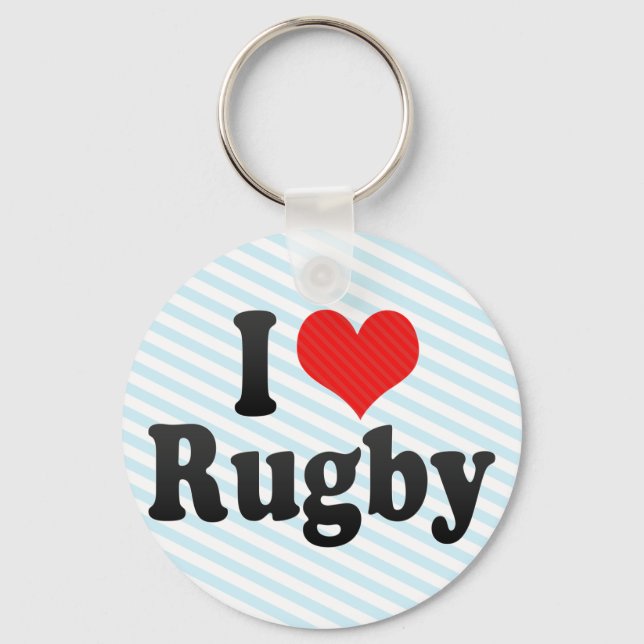 I Love Rugby Key Ring (Front)