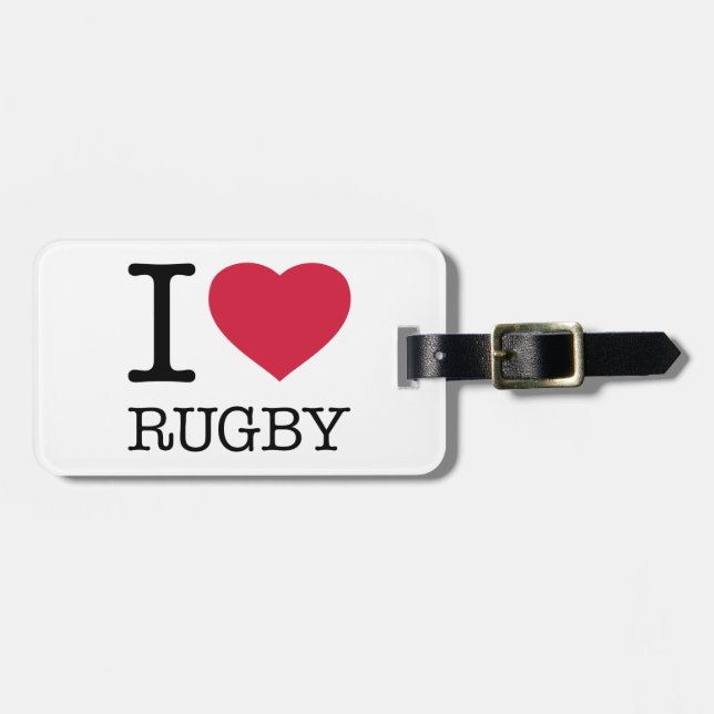 I LOVE RUGBY LUGGAGE TAG (Front Horizontal)