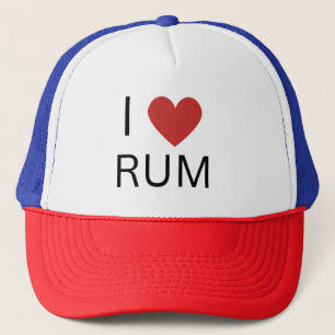 I Love Rum, Novelty Rum Drinking Trucker Hat