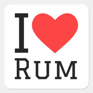 I love rum square sticker