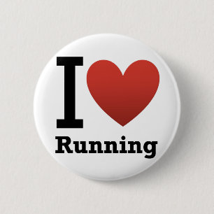 I Love Running 6 Cm Round Badge