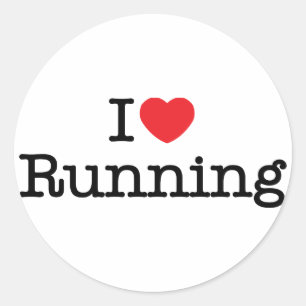 I love running classic round sticker