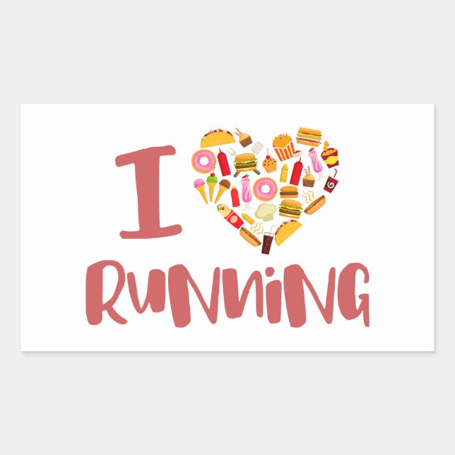I Love Running (For Food) Rectangular Sticker (Front)