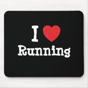 I love Running heart custom personalised Mouse Pad