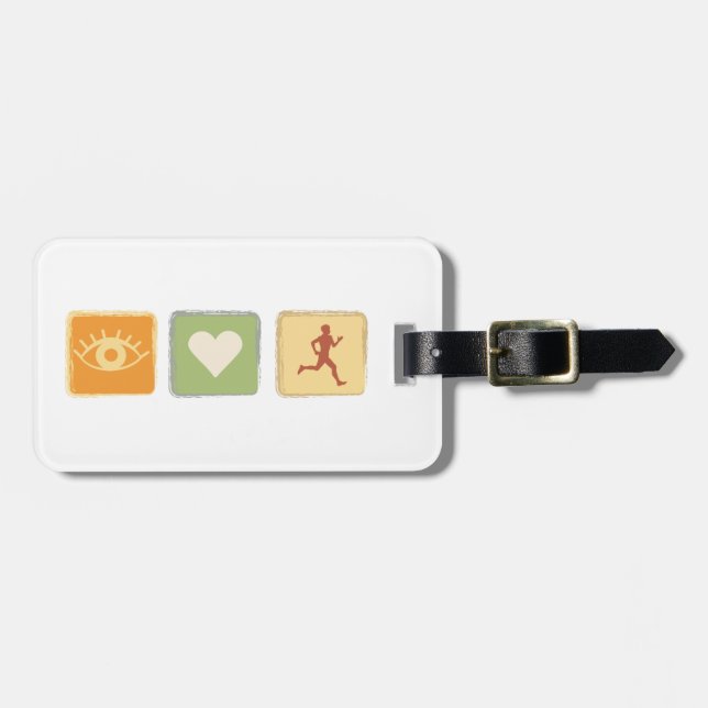 I Love Running Luggage Tag (Front Horizontal)