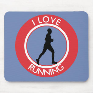 I LOVE RUNNING MOUSE PAD