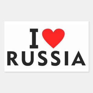I love Russia country like heart travel tourism Rectangular Sticker