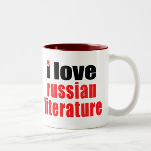 I Love Russian Literature Two-Tone Coffee Mug