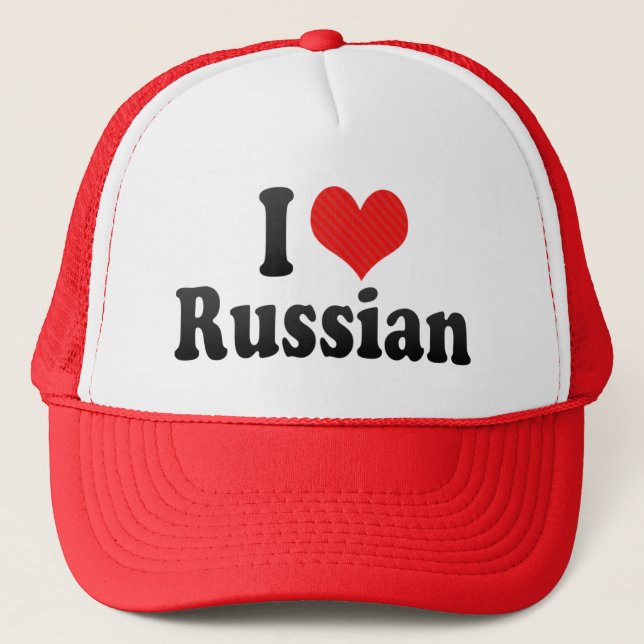I Love Russian Trucker Hat (Front)