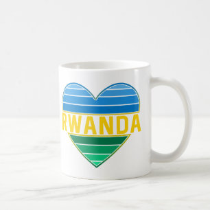 I Love Rwanda, Rwandan Rwandese Heart Coffee Mug