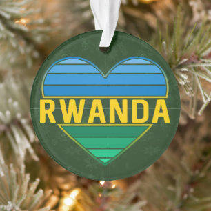 I Love Rwanda, Rwandan Rwandese Heart Ornament