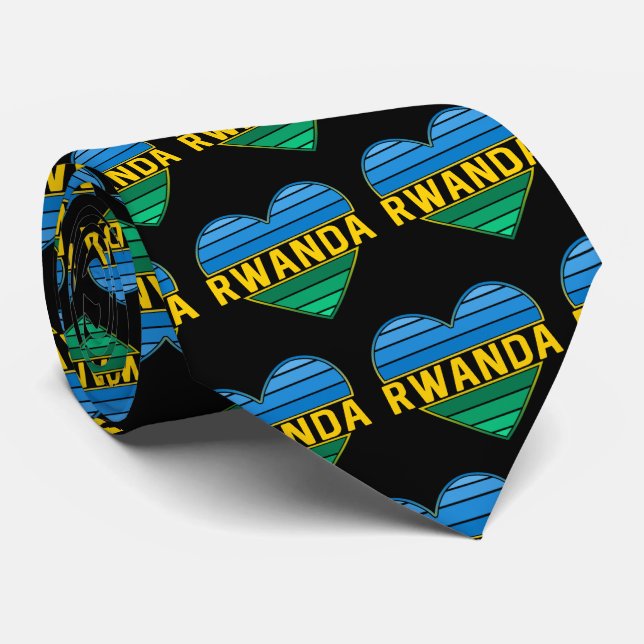 I Love Rwanda, Rwandan Rwandese Heart Tie (Rolled)