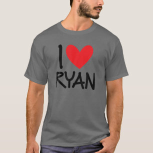 I Love Ryan Name Personalised Men Guy BFF Friend H T-Shirt