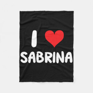 I Love Sabrina - Heart - Name Fleece Blanket