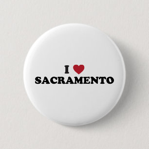 I Love Sacramento California 6 Cm Round Badge