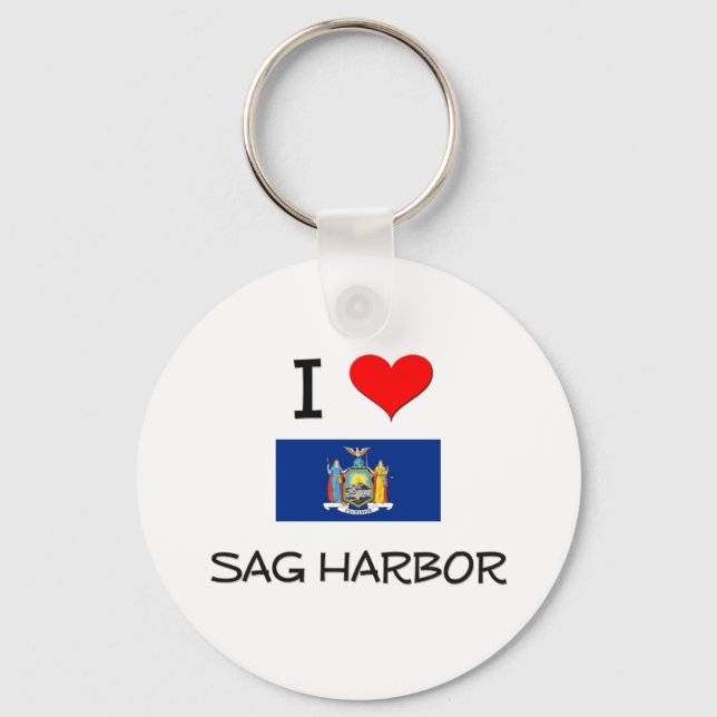 I Love Sag Harbour New York Key Ring (Front)