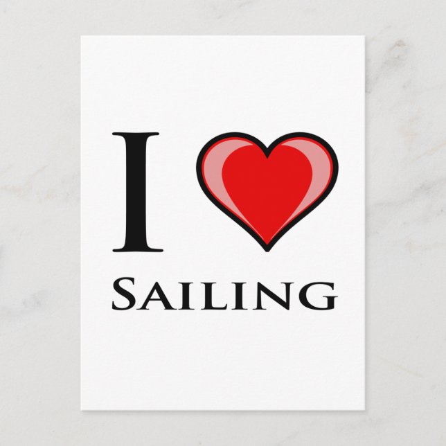 I Love Sailing Postcard (Front)