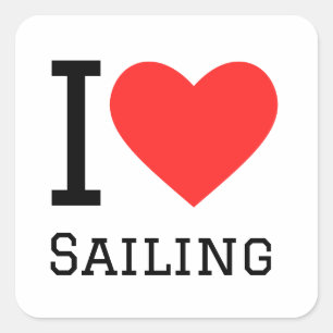 I love sailing square sticker