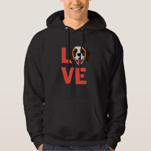 I Love Saint Bernard Dog Puppy Pet Owner And Anima Hoodie