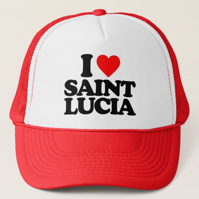 I LOVE SAINT LUCIA TRUCKER HAT (Front)