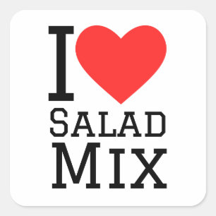 I love salad mix square sticker