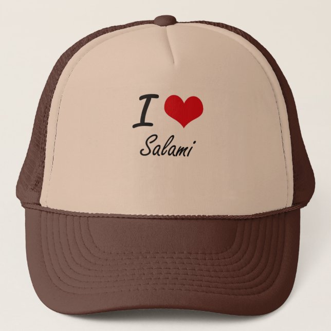 I Love Salami Trucker Hat (Front)