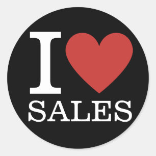 I ❤️ Love Sales (For Employees) CUSTOMIZABLE Classic Round Sticker