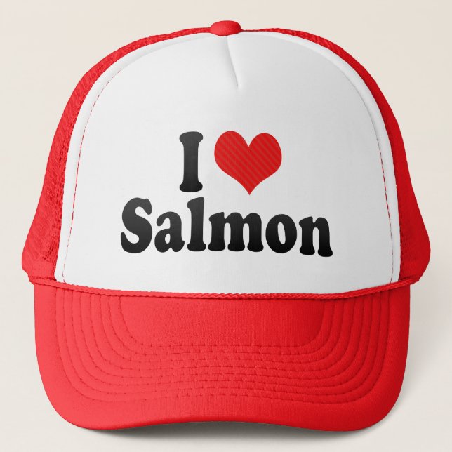 I Love Salmon Trucker Hat (Front)