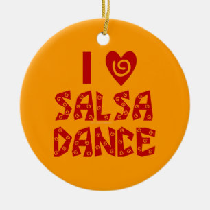 I Love Salsa Dance Custom Dancing Lover Ceramic Tree Decoration