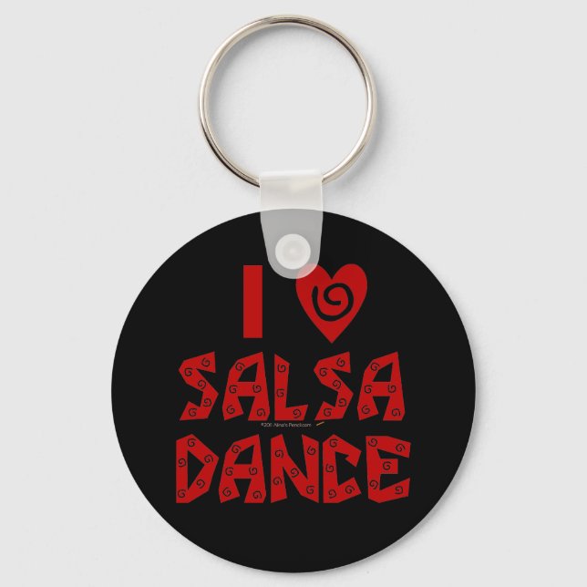 I Love Salsa Dance Custom Dancing Lover Key Ring (Front)