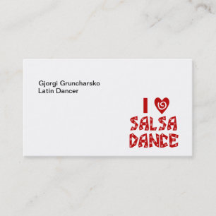 I Love Salsa Dance Latin Dance Instructor Business Card