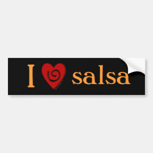 I Love Salsa Heart Dance Lovers Bumper Sticker