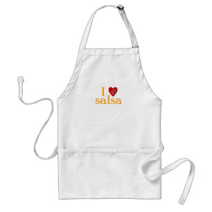 I Love Salsa Swirl Heart Latin Dancing Custom Standard Apron