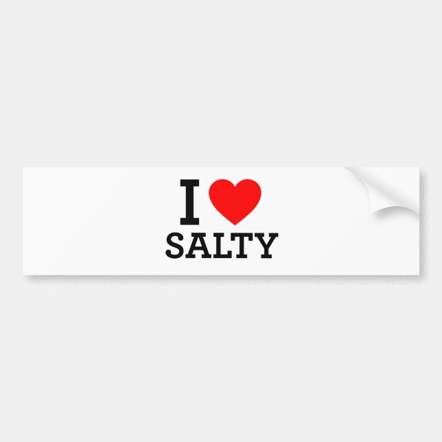 I Love Salty Bumper Sticker (Front)