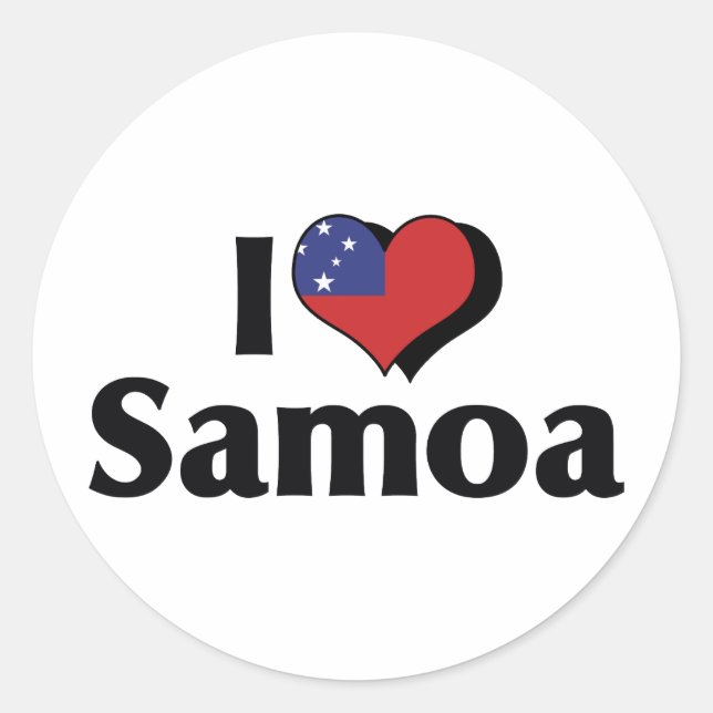 I Love Samoa Flag Classic Round Sticker (Front)