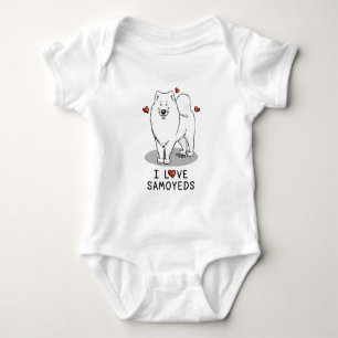 I Love Samoyeds  - Cute dog Baby Bodysuit