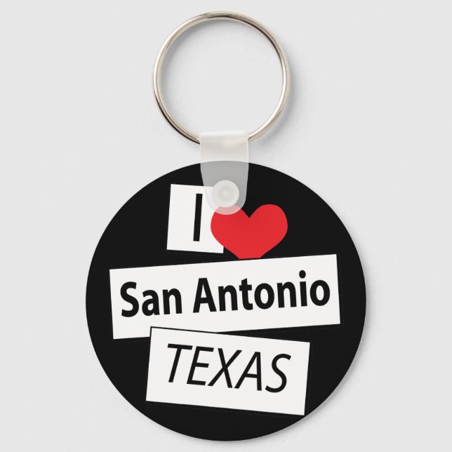 I Love San Antonio Texas Key Ring (Front)