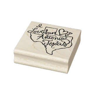 I love San Antonio Texas Rubber Stamp