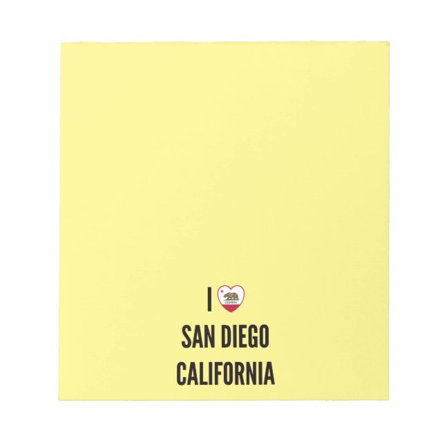 I Love San Diego, California Notepad (Front)