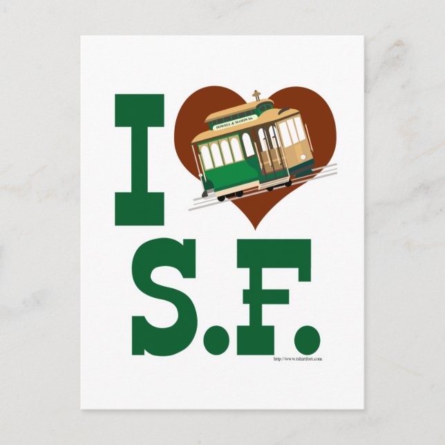 I love San Francisco Cable Cars Postcard (Front)