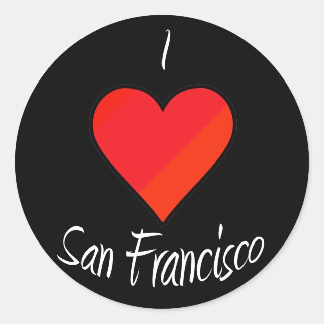 I Love San Francisco Classic Round Sticker (Front)