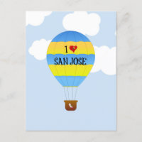 I Love San Jose, hot-air balloon Postcard