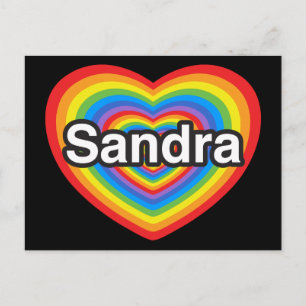 I love Sandra. I love you Sandra. Heart Postcard